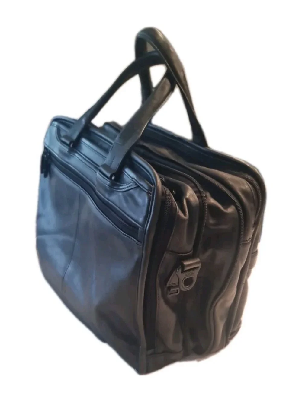 Tumi Expandable Weekender / Go Bag / Black Leather Briefcase 96141D4 Read Desc*